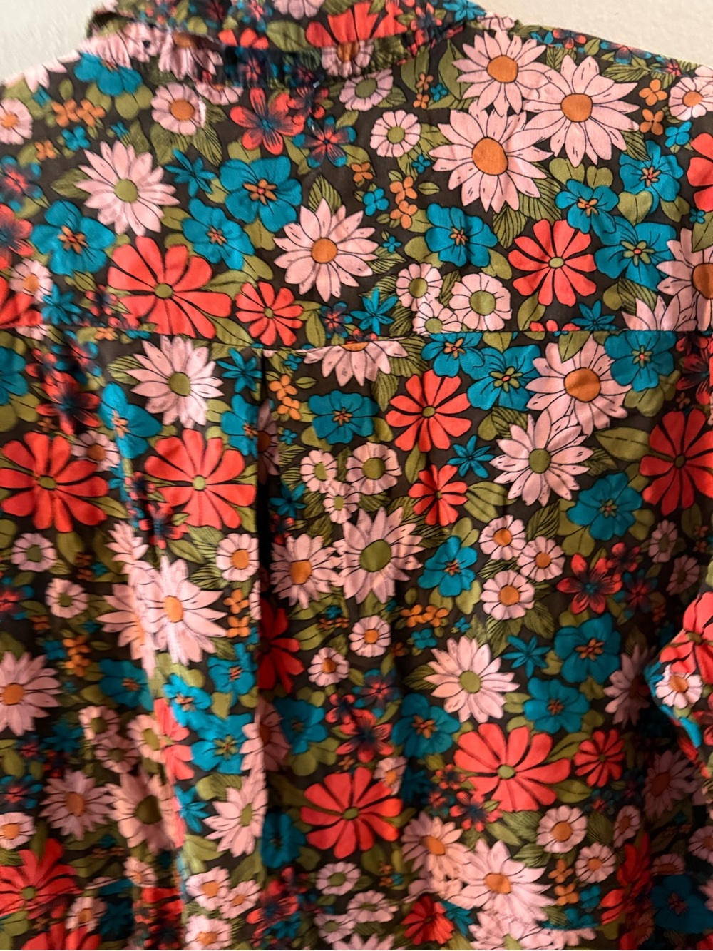 NATURAL LIFE Womens Button Down Colorful Floral Silky Tunic Boho S26 XL - Picture 9 of 12